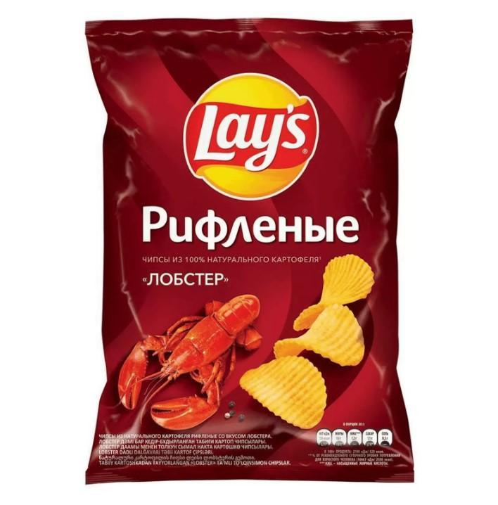 Чипсы картофельные Lay's Лобстер рифленые 140 гр., флоу-пак