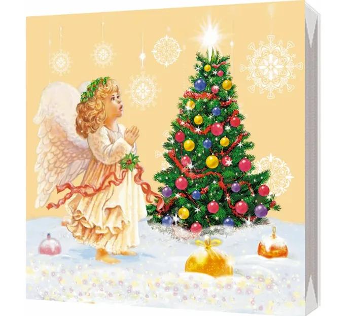 Салфетки бумажные Bgreen рождественский ангел 33*33см 3-слойные 20 штук, целлофан