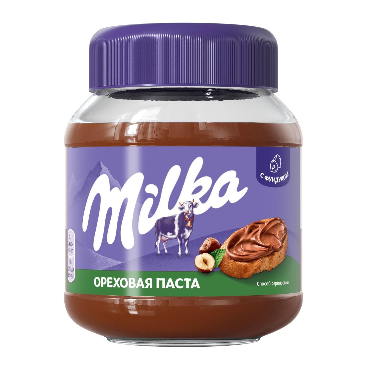 Паста ореховая Milka с добавлением какао 350 гр., стекло