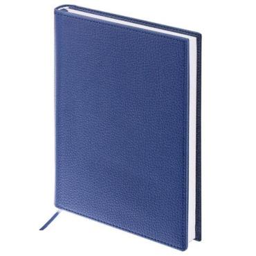 Ежедневник недатированный А5, 138х213 мм., под фактурную кожу, 160 л., темно-синий Brauberg Favorite
