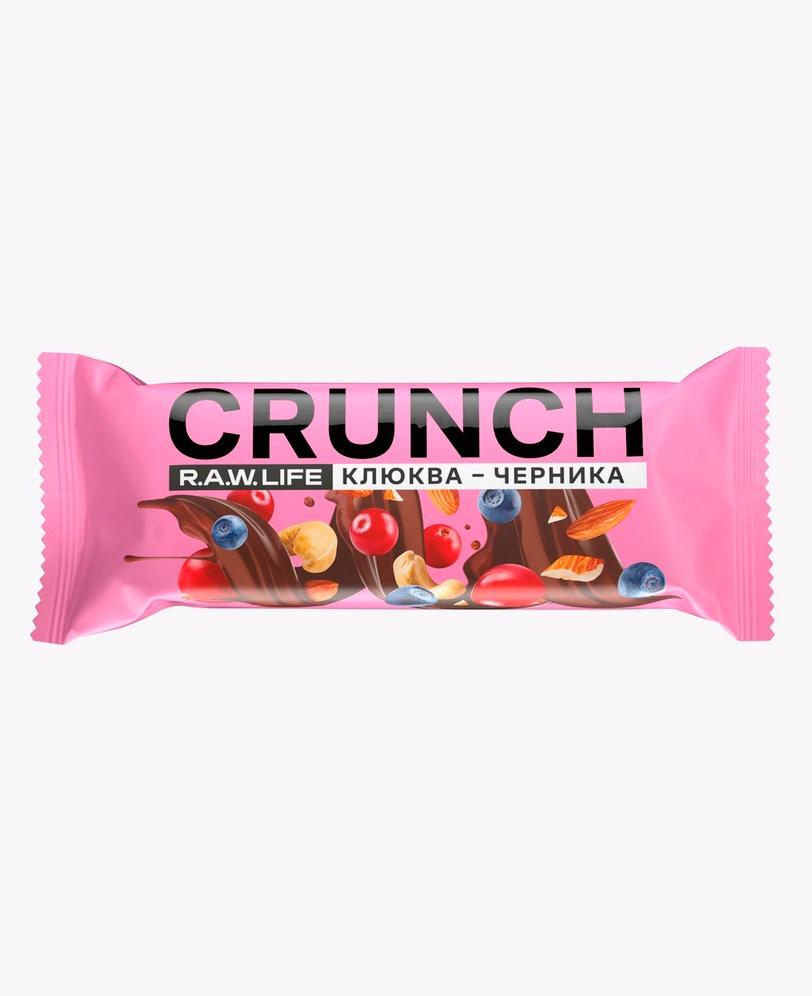 Батончик R.A.W.LIFE ореховый CRUNCH Choco Клюква Черника 40 гр., флоу-пак