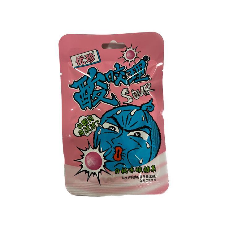 Карамель YOUZHEN персик суперкислая 22 гр., саше