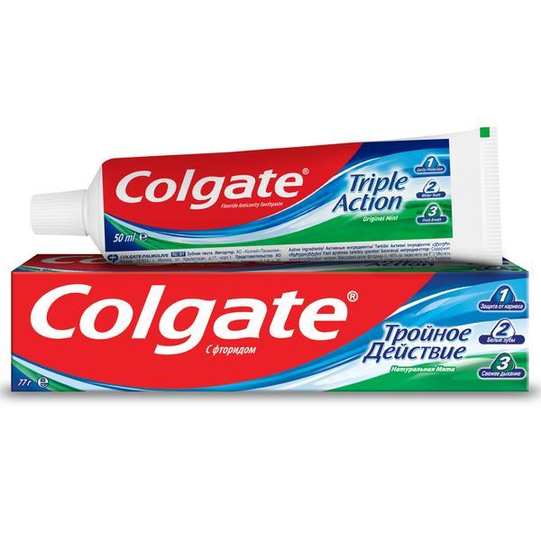 Зубная паста Colgate Тройное действие Натуральная мята 50 мл., туба