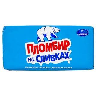 Мороженое пломбир ванильный Славица Чистый , 500 гр., обертка фольга/бумага