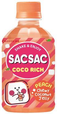 Напиток негазированный SAC SAC COCO RICH персик с кусочками кокосового желе Южная Корея 280 мл., ПЭТ