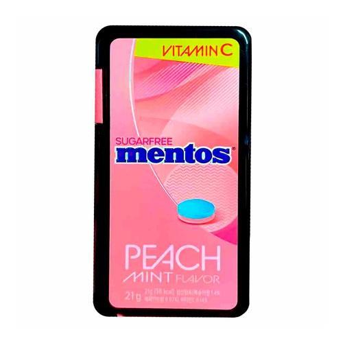 Конфета жевательная Mentos мята и персик 17,5 гр., ПЭТ