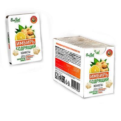 Конфеты Bon Pastil effective Имбирь бодрящий, 12 гр., картон