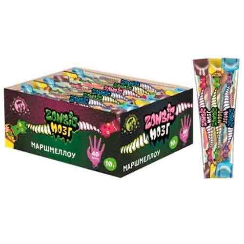 Маршмеллоу Zombie Мозг с ароматом клубника кокос пломбир-сливки 10 гр., флоу-пак