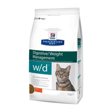 Корм сухой для кошек w/d, Hill's Prescription Diet, 1,5 кг., пластиковый пакет
