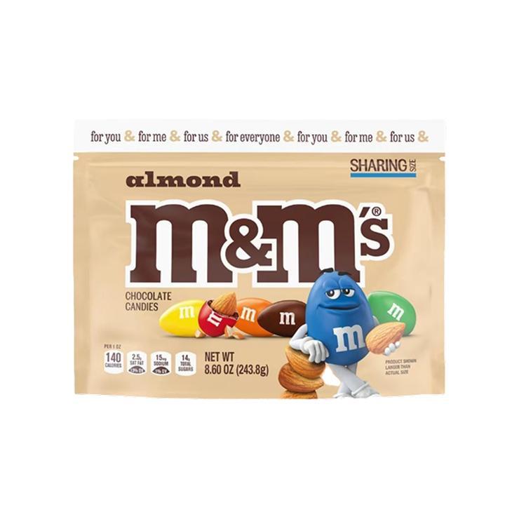 Драже M&M's Almond шоколадное 243,8 гр., дой-пак