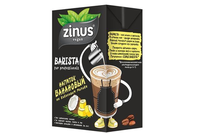 Напиток бананово-кокосовый напиток ZINUS BARISTA, 1 л., тетра-пак
