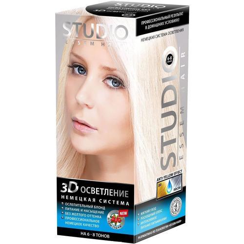 Осветлитель для волос Немецкая Система Осветления 3D 6-8 тонов, Studio Essem Hair, 100 мл., Картонная коробка