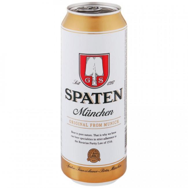 Пиво Spaten Munchen, 5,2%, Германия, 500 мл., ж/б