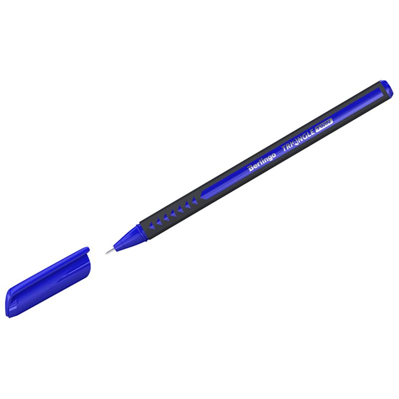 Ручка шариковая BerlingoTriangle Twin, синяя, 0,7, игольчатый стержень