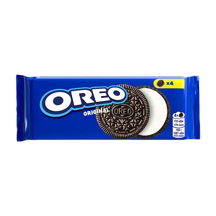 Печенье OREO с какао и начинкой с ванильным вкусом 38 гр., флоу-пак