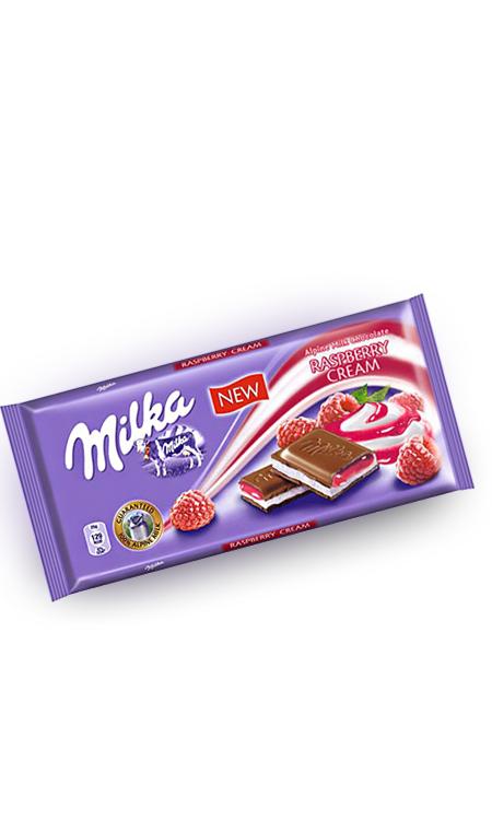 Шоколад Milka Raspberry Cream 100 гр., флоу-пак