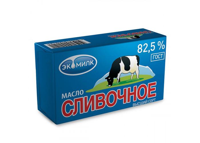 Масло Экомилк сливочное 82,5%, 380 гр., обертка