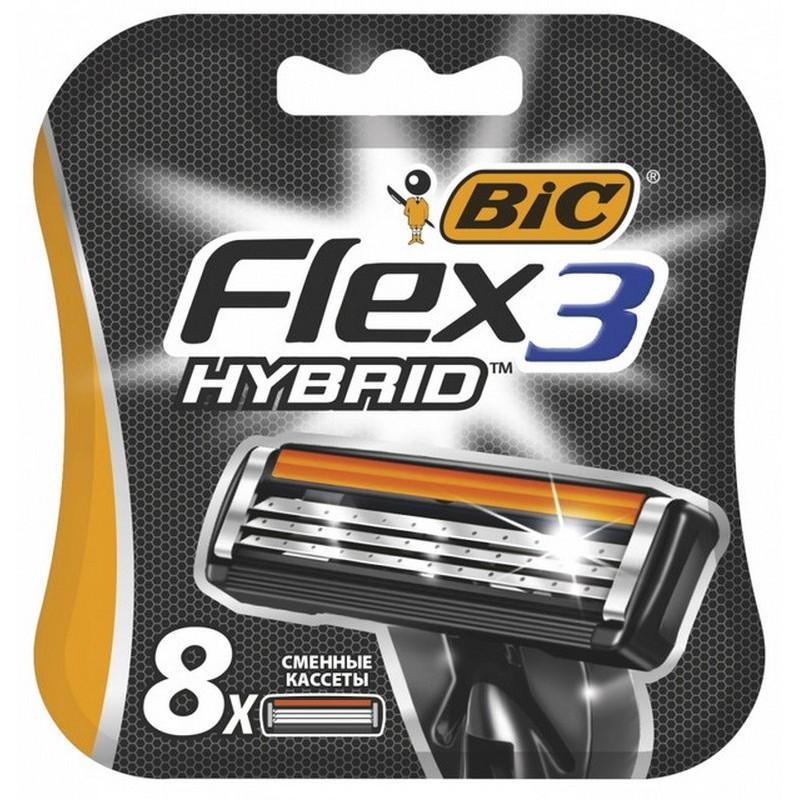 Кассеты Bic Flex 3 Hybrid для бритья 8 шт., картон