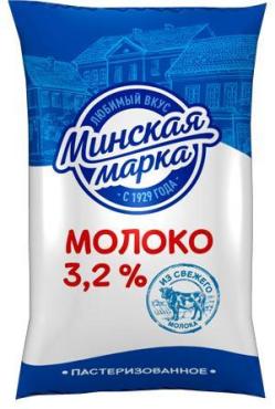 Кефир 3,2%,  Минская марка 1 л., пластиковый пакет