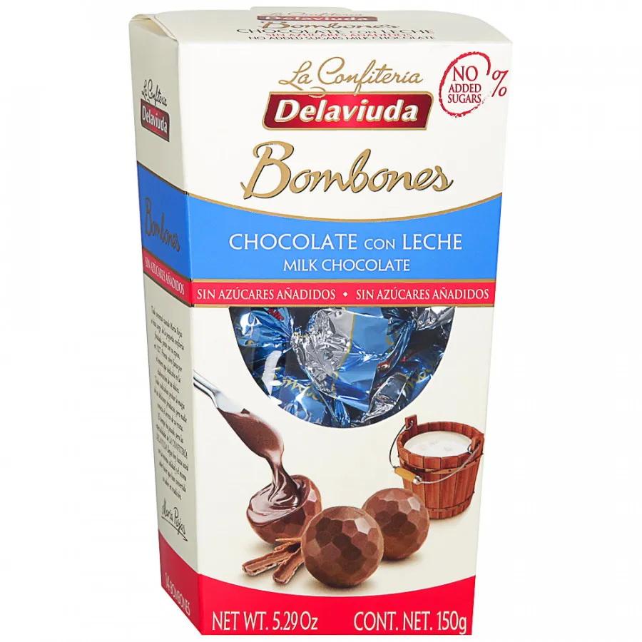 Конфеты DELAVIUDA из молочного шоколада без сахара 150 гр., картон
