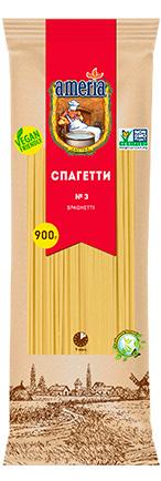 Макаранное изделия Ameria Спагетти №3, 10 кг., картон