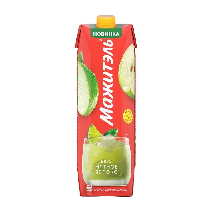 Напиток сывороточный Мажитэль яблоко лайм мята 950 мл., тетра-пак