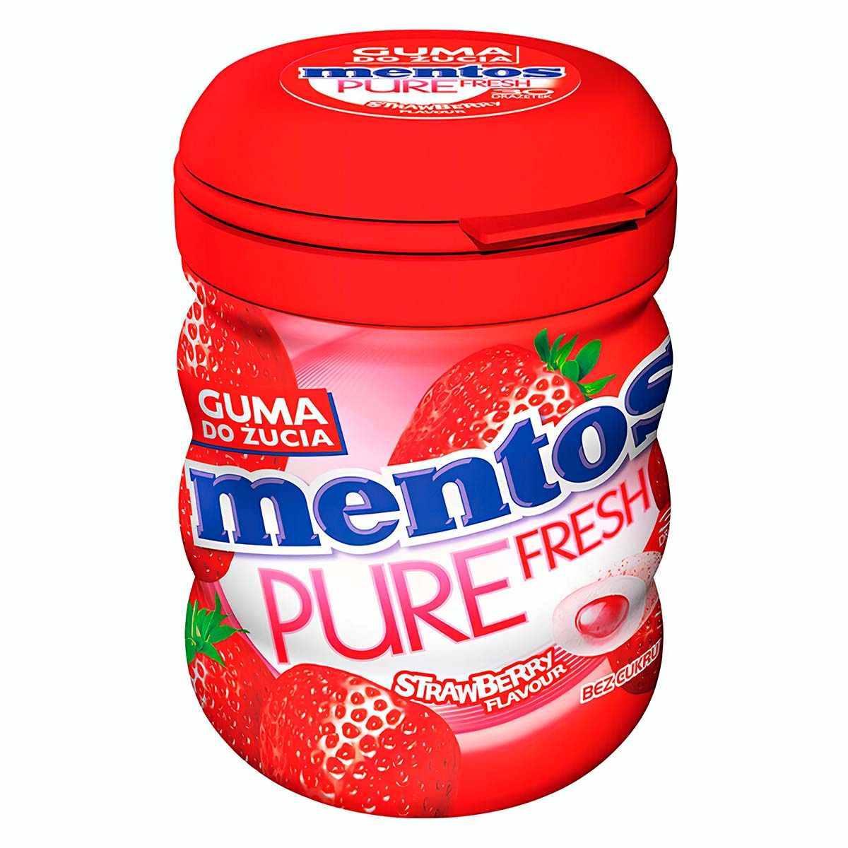 Резинка жевательная Mentos Pure Fresh со вкусом клубники 60 гр., ПЭТ