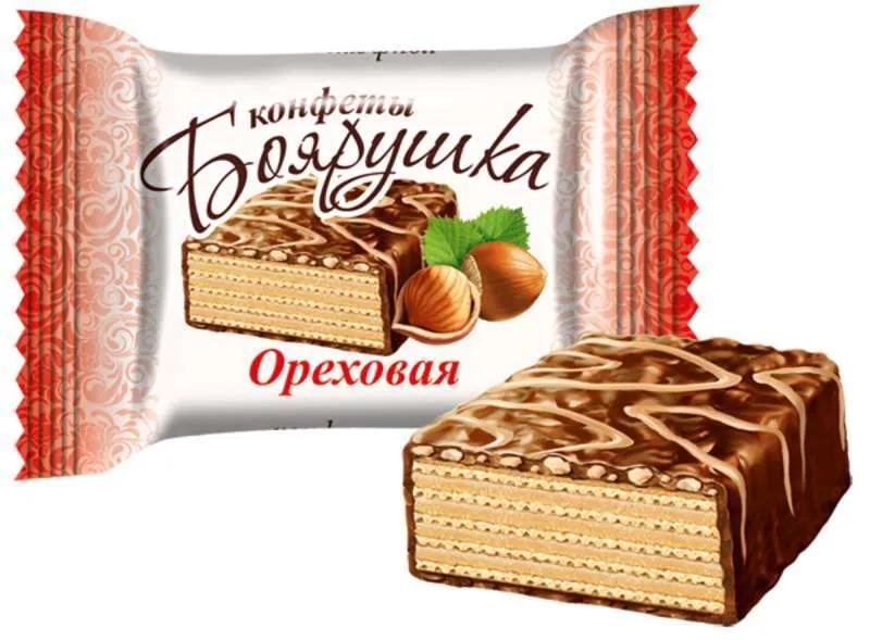Конфеты Славянка Боярушка ореховая вафельные глазированные 1 кг., флоу-пак