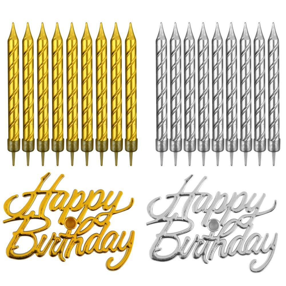 Свечи для торта Мультидом Happy Birthday 10 штук топпер на 8 см., пакет