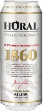 Пиво Horal, Premium Pilsner Lager 4,6% светлое фильтрованное, Чехия, 500 мл., ж/б