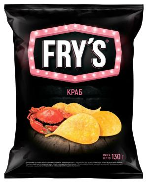 Чипсы FRY'S картофельные со вкусом сметана с зеленью, 130 гр., флоу-пак