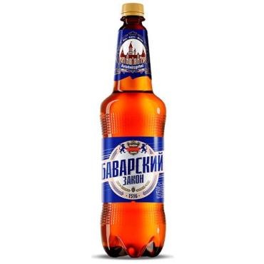 Пиво светлое пастеризованное Баварский закон, 4,3%, 1,3 л., ПЭТ