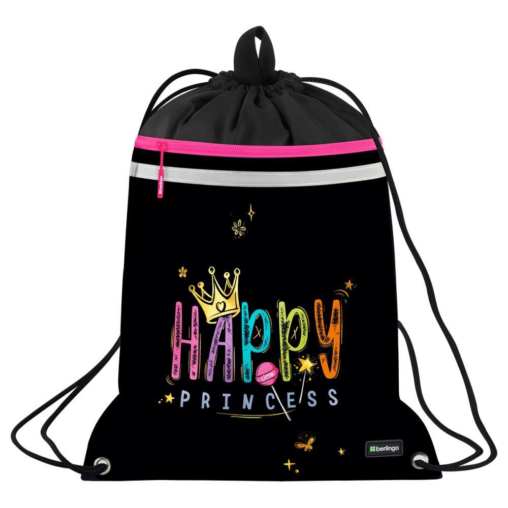 Мешок для обуви Berlingo Candy Princess 360х460 мм 1 отделение вентиляционная сеточка светоотражающая лента карман на молнии, пакет
