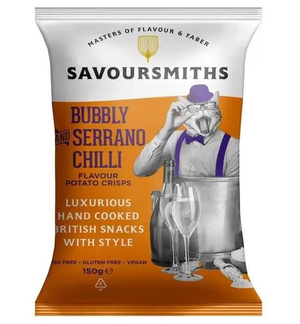 Чипсы картофельные Savoursmiths со вкусом вина и острого перца 150 гр., флоу-пак