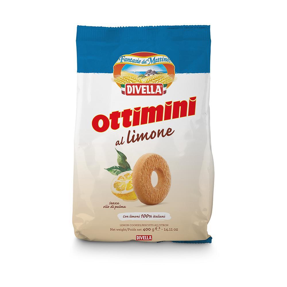 Печенье, лимонное, Divella Оттимини, 400 гр., пластиковый пакет