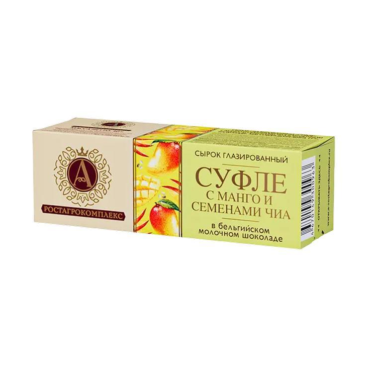 Сырок глазированный А.Ростагрокомплекс суфле манго семена чиа 15% 40 гр., картон