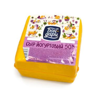 Сыр Тамбов  Йогуртовый мдж 50% куб, 1,8 кг., термоусадочная пленка