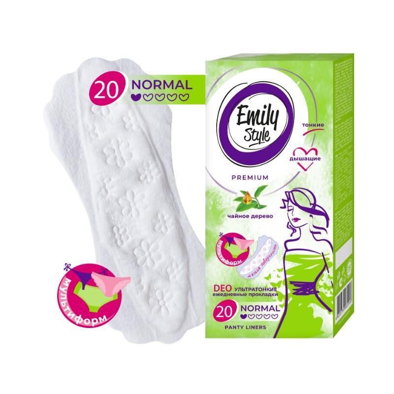 Прокладки ежедневные Emily Style Multiform Deo ультратонкие чайное дерево 20 шт., картон