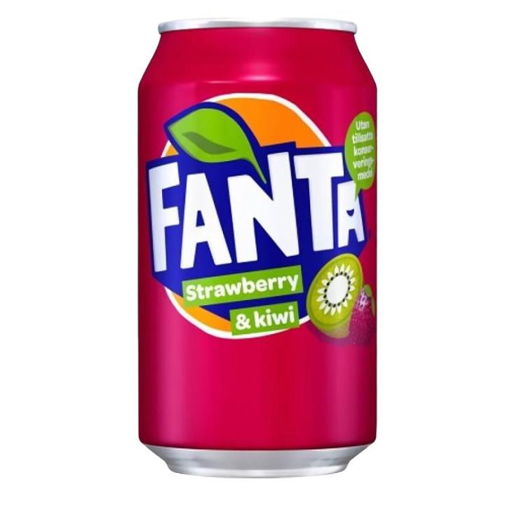 Напиток газированный Fanta клубника киви Германия 355 мл., ж/б