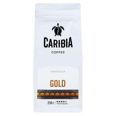 Кофе CARIBIA жареный в зернах GOLD, 250 гр., флоу-пак