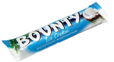 Мороженое Bounty Ice Cream молочное батончик , 40 гр., флоу-пак