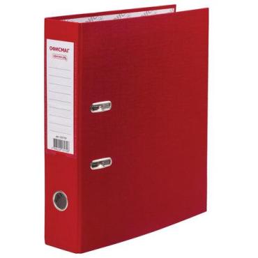 Папка-регистратор с арочным механизмом, покрытие из ПВХ, 75 мм., красная, Офисмаг