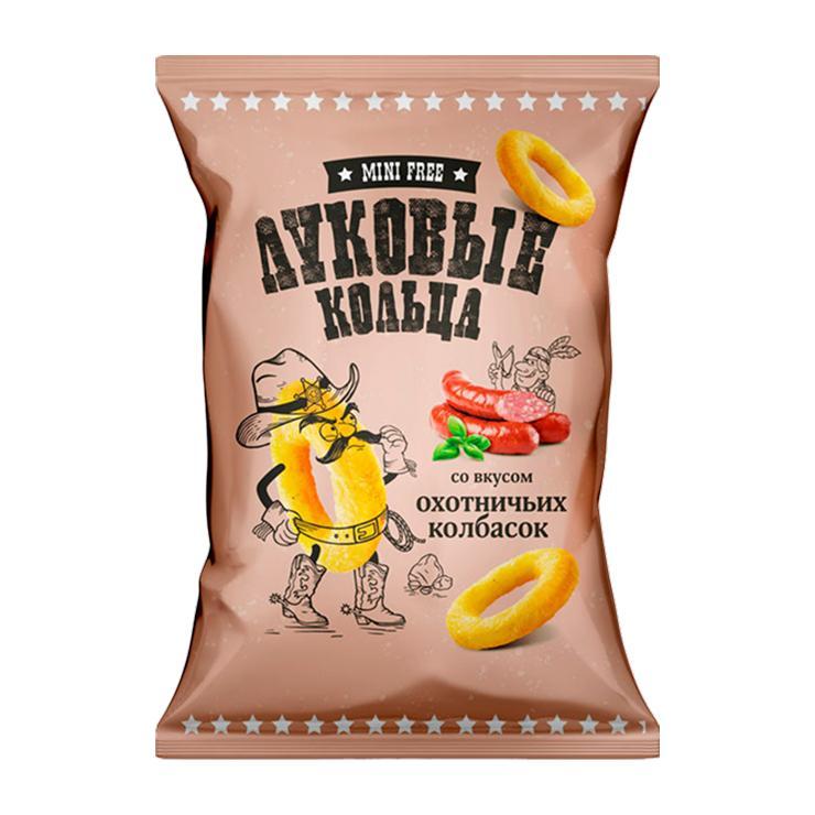 Кольца луковые Mini Free Охотничьи колбаски 45 гр., флоу-пак