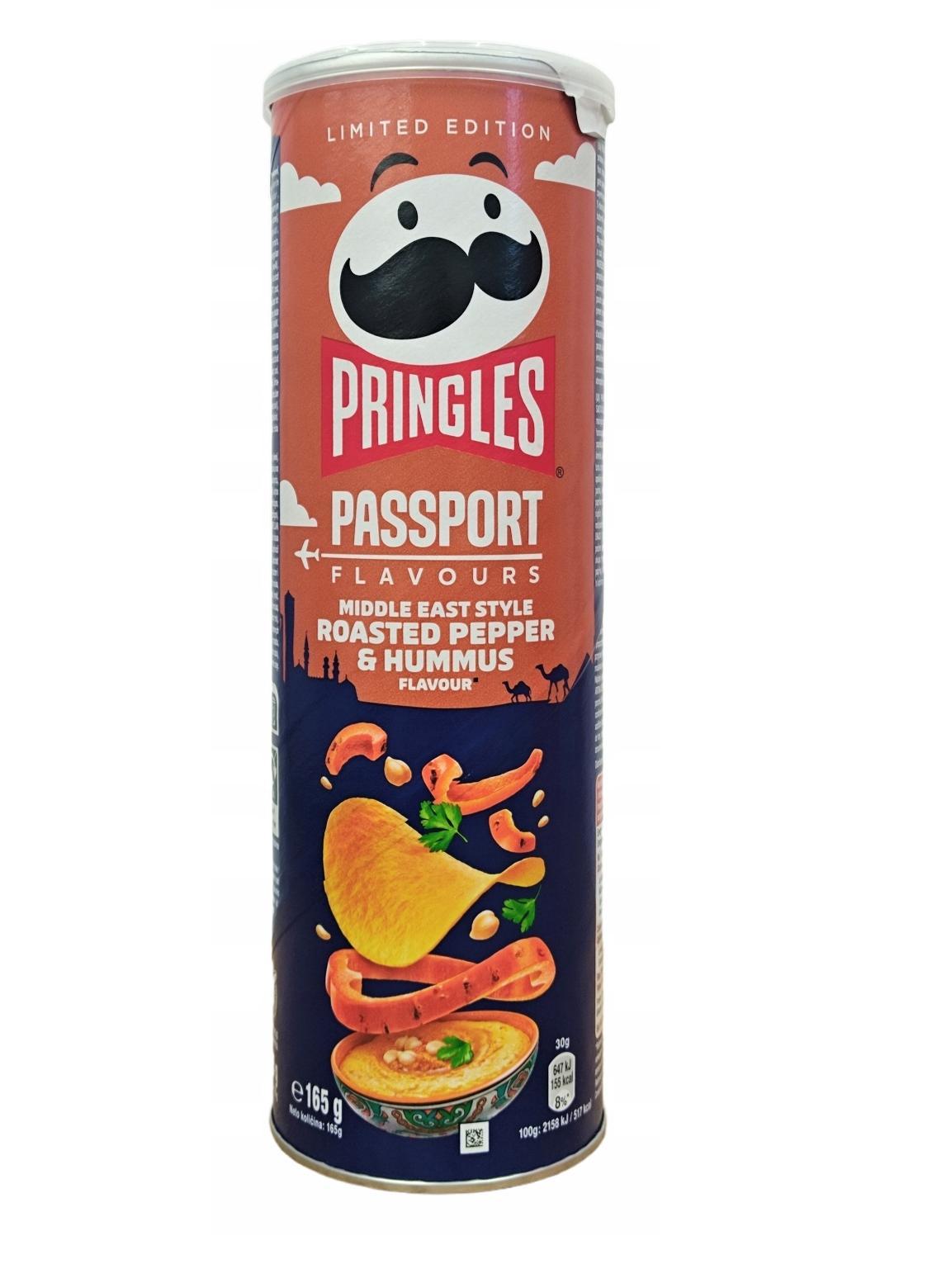 Чипсы картофельные Pringles Перец и хумус 165 гр., туба