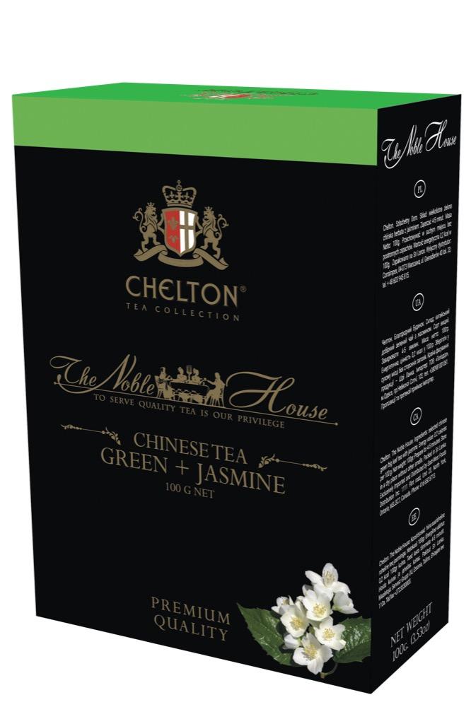Чай Chelton, Благородный Дом зеленый с Жасмином листовой, 100 гр., картон