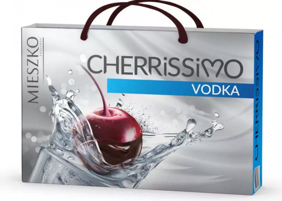 Конфеты Mieszko Cherrissimo Vodka в темном шоколаде с вишней в водке 285 гр., картон