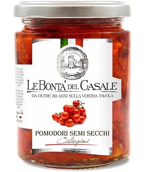 Помидорчики Le Bonta' Del Casale черри вяленые в подсолнечном масле со специями , 314 мл, стекло