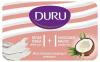 Туалетное мыло Duru 1 + 1 с белой глиной и маслом кокоса, 80 гр., обертка