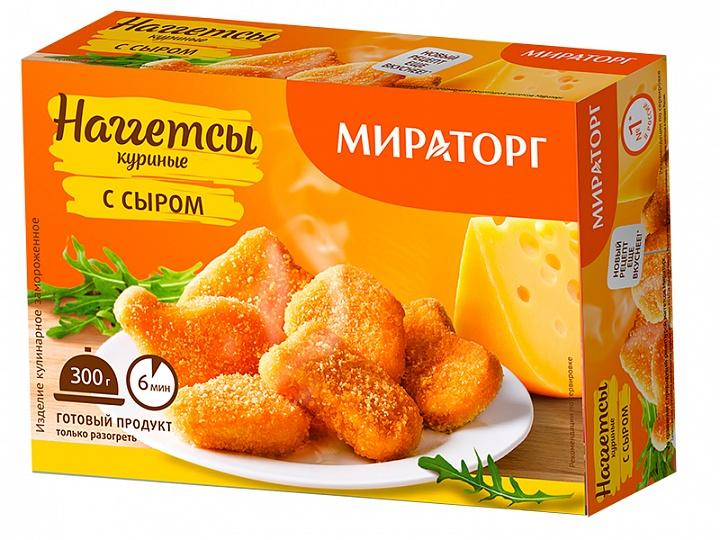 Наггетсы Мираторг куриные с сыром 300 гр., картон