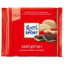Шоколад Ritter Sport темный с начинкой Марципан